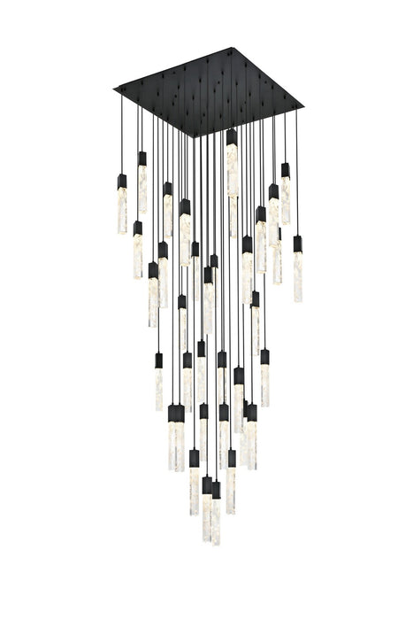 Elegant Lighting 2088G42BK 36 Light Chandelier, Black