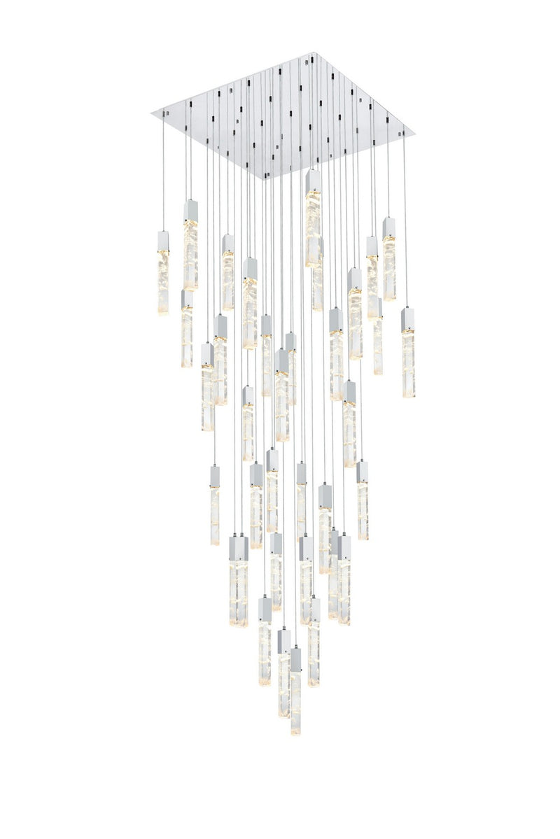 Elegant Lighting 2088G42SG 36 Light Chandelier, Satin Gold
