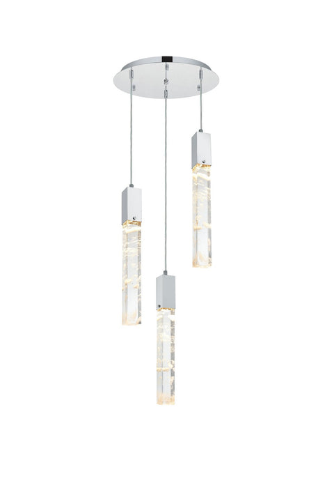Elegant Lighting 2089D16BK Three Light Chandelier, Black