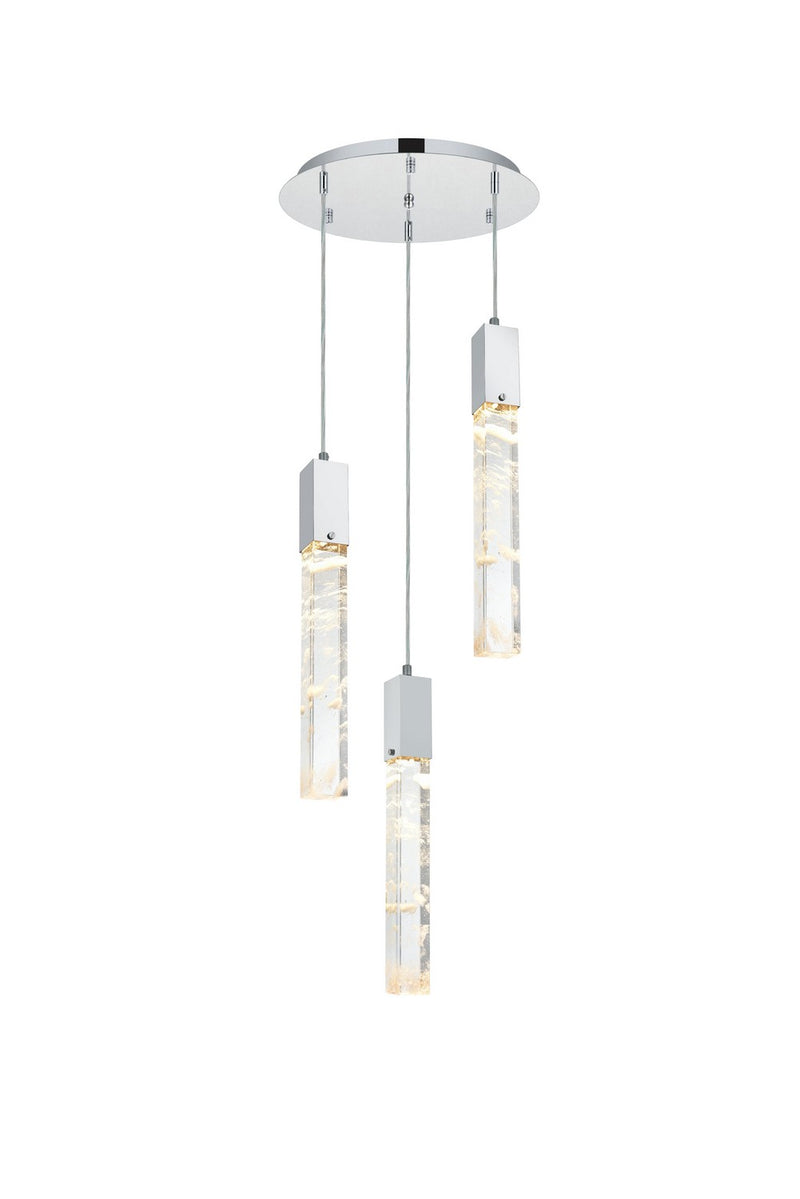 Elegant Lighting 2089D16C Three Light Chandelier, Chrome
