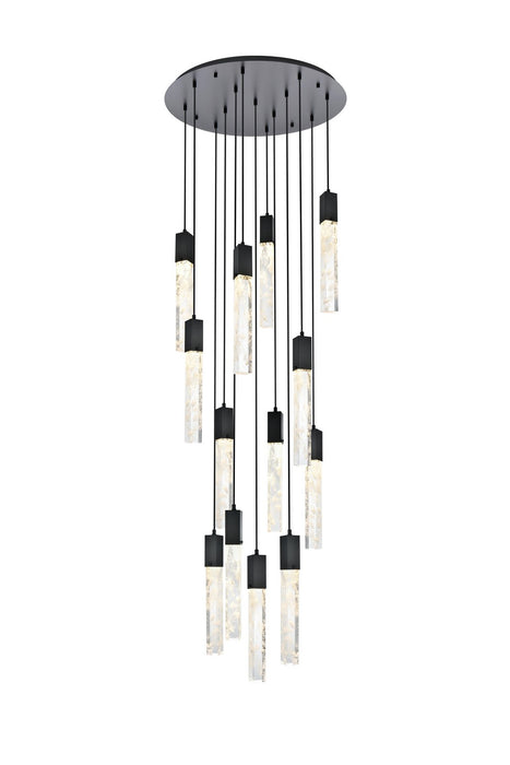 Elegant Lighting 2089G30BK 13 Light Chandelier, Black