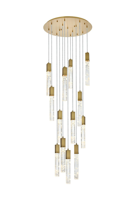 Elegant Lighting 2089G30SG 13 Light Chandelier, Satin Gold