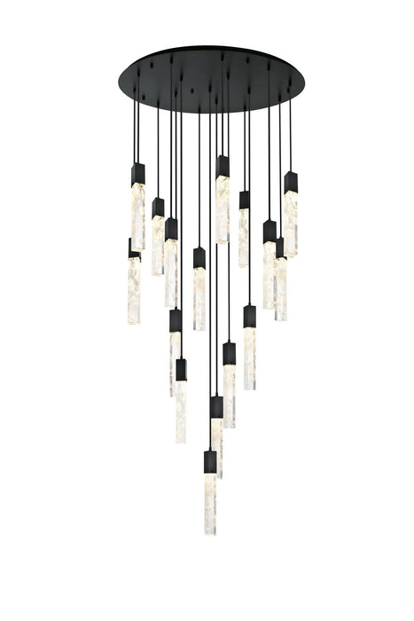Elegant Lighting 2089G36BK 16 Light Chandelier, Black