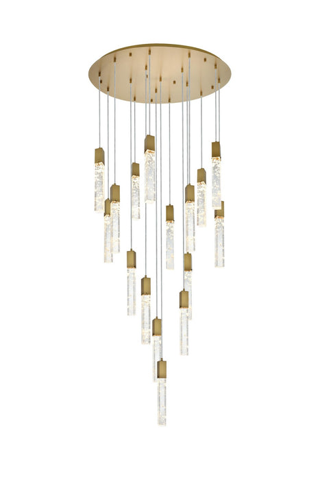 Elegant Lighting 2089G36SG 16 Light Chandelier, Satin Gold