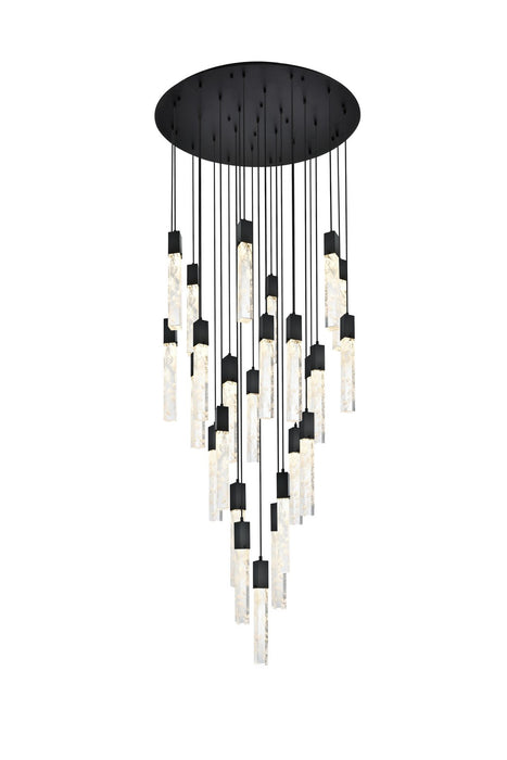 Elegant Lighting 2089G42BK 25 Light Chandelier, Black