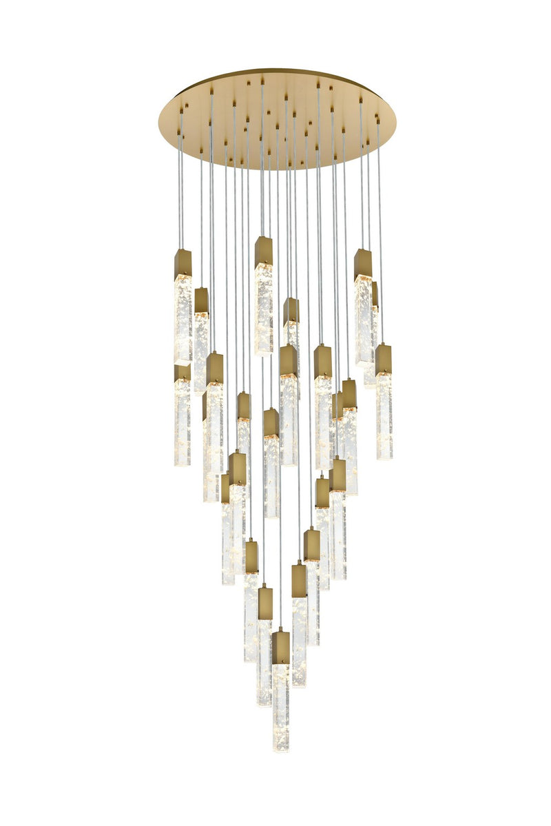 Elegant Lighting 2089G42SG 25 Light Chandelier, Satin Gold