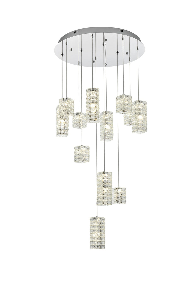 Elegant Lighting 3680D28C LED Pendant, Chrome