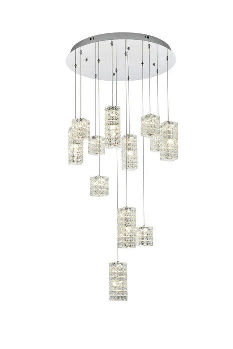 Elegant Lighting 3680D28C LED Pendant, Chrome
