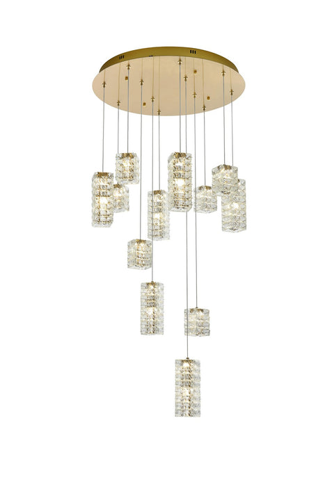 Elegant Lighting 3680D28SG LED Pendant, Satin Gold