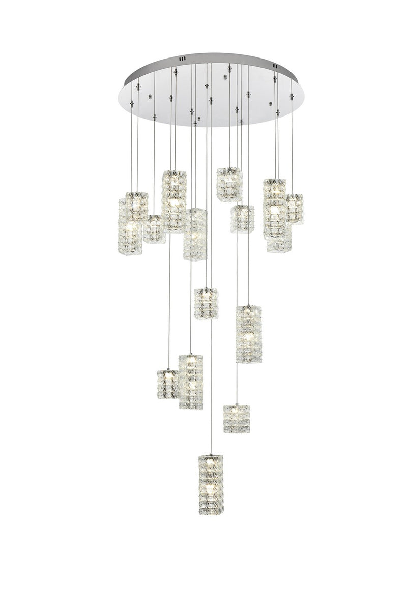 Elegant Lighting 3680D32C LED Pendant, Chrome