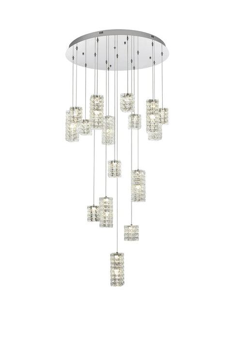 Elegant Lighting 3680D32C LED Pendant, Chrome