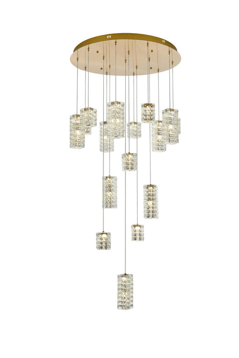 Elegant Lighting 3680D32SG LED Pendant, Satin Gold
