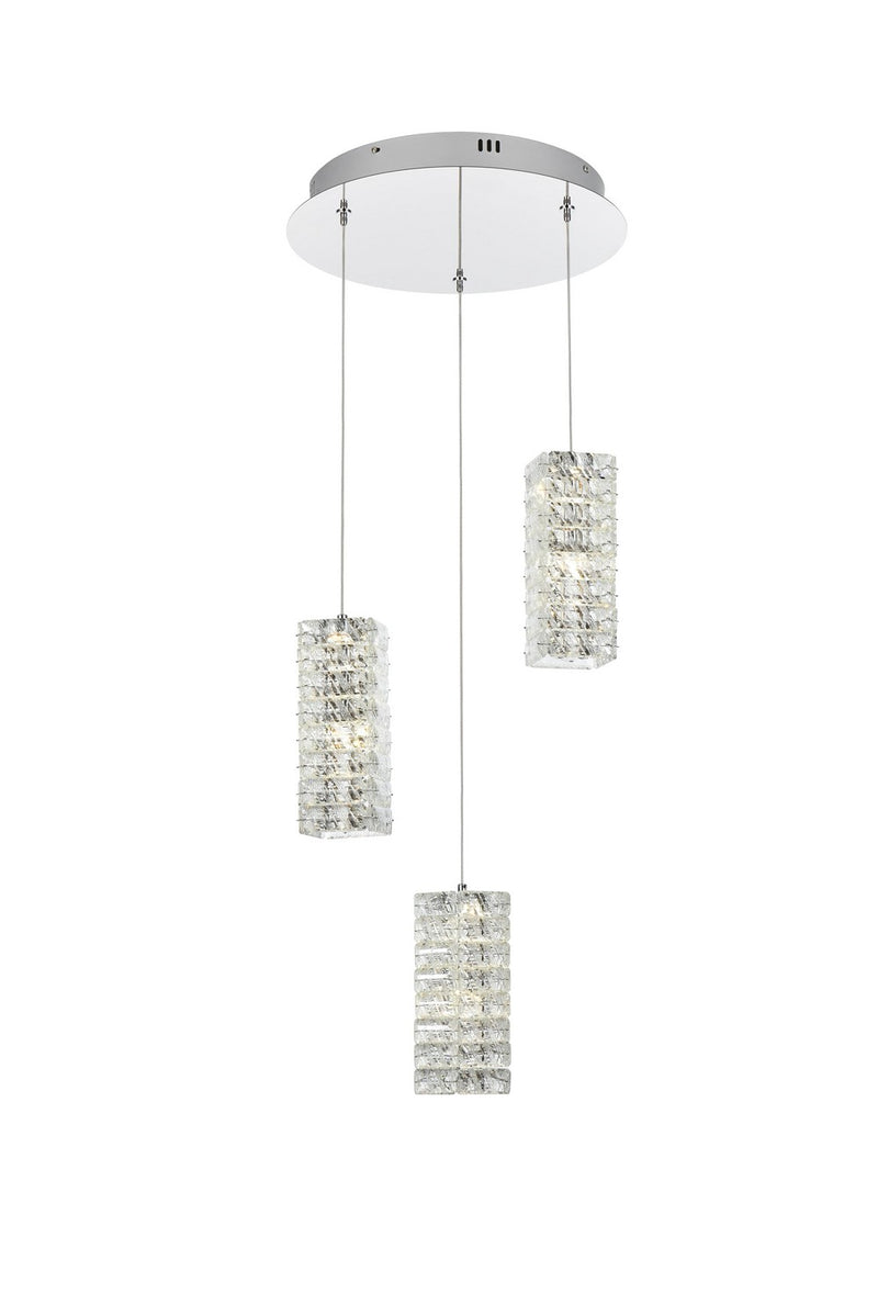 Elegant Lighting 3680D3RC LED Pendant, Chrome