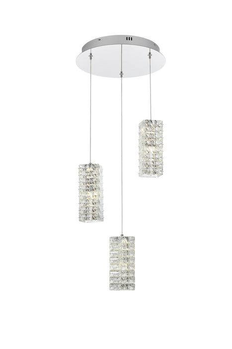 Elegant Lighting 3680D3RC LED Pendant, Chrome