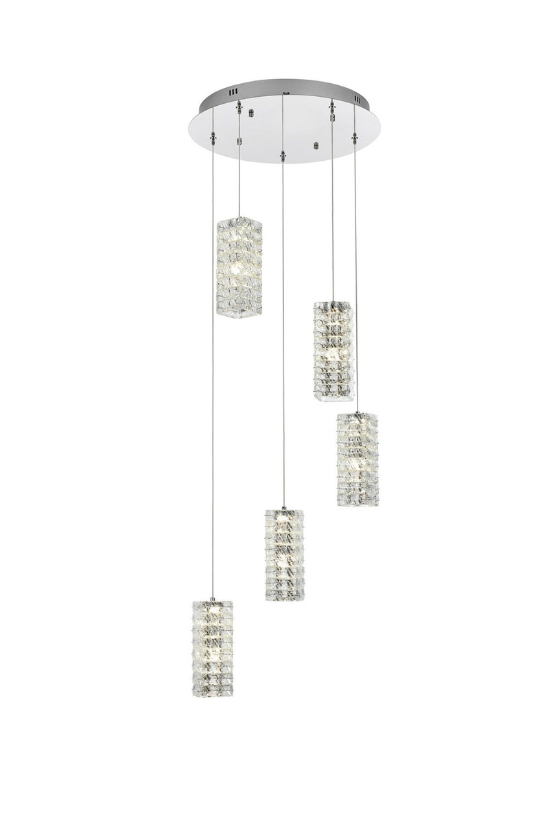 Elegant Lighting 3680D5RC LED Pendant, Chrome
