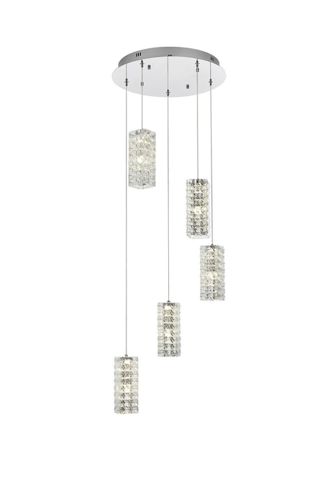 Elegant Lighting 3680D5RC LED Pendant, Chrome