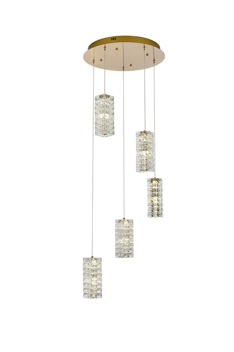 Elegant Lighting 3680D5RSG LED Pendant, Satin Gold