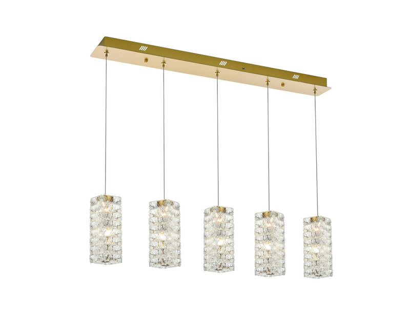 Elegant Lighting 3680D5SG LED Pendant, Satin Gold