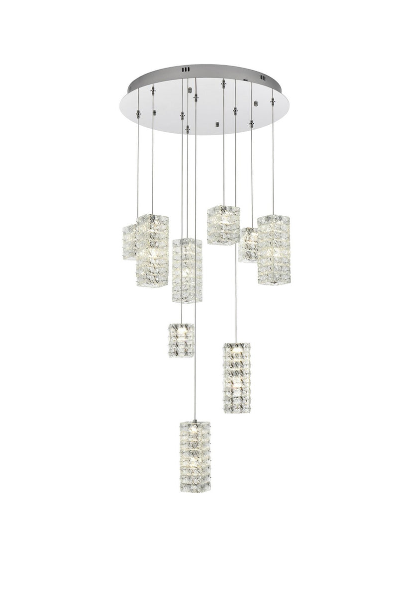 Elegant Lighting 3680D9C LED Pendant, Chrome