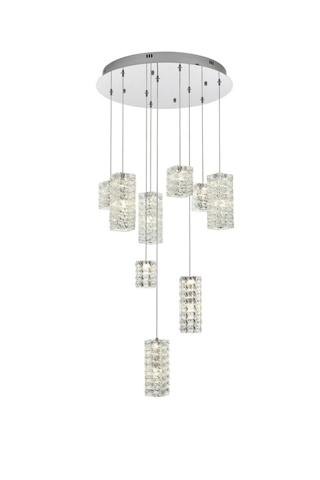 Elegant Lighting 3680D9C LED Pendant, Chrome