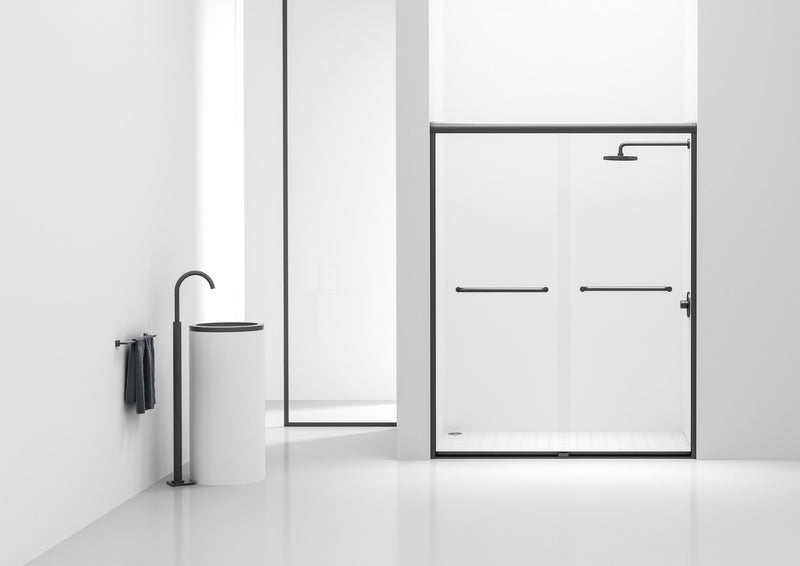 Elegant Lighting SD208-6072BNK Semi-Frameless Shower Door, Brushed Nickel