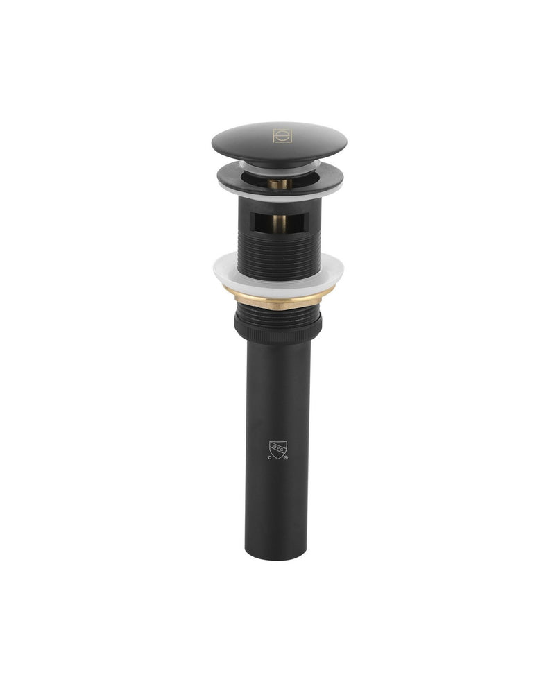 Elegant Lighting VDN100MBK Pop-Up Bathroom Sink Drain with Overflow, Matte Black