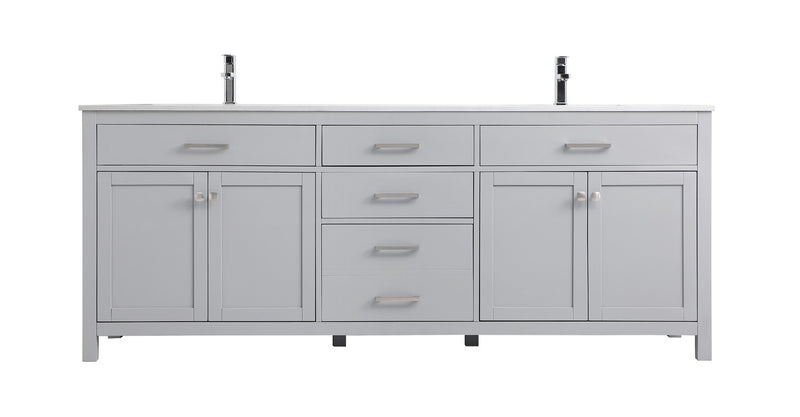Elegant Lighting VF23384DGR Double Bathroom Vanity, Grey