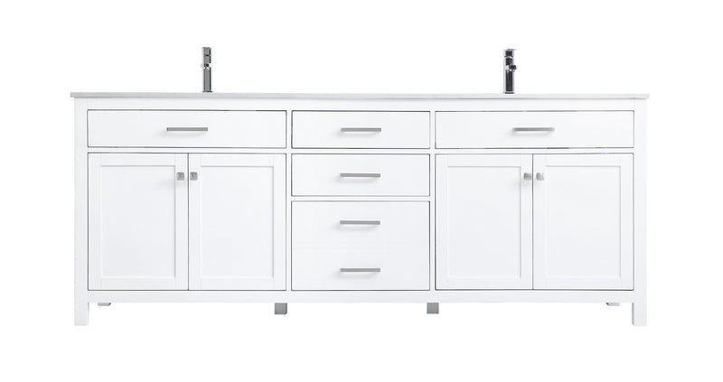 Elegant Lighting VF23384DWH Double Bathroom Vanity, White