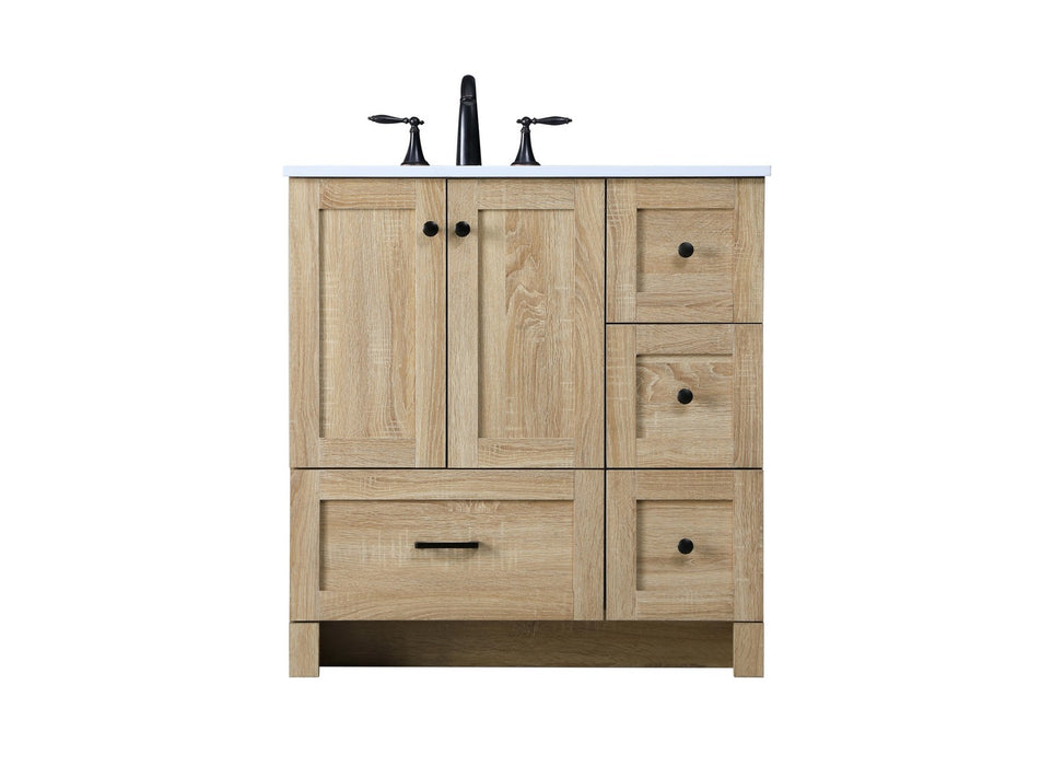 Elegant Lighting VF2832MW Single Bathroom Vanity, Mango Wood