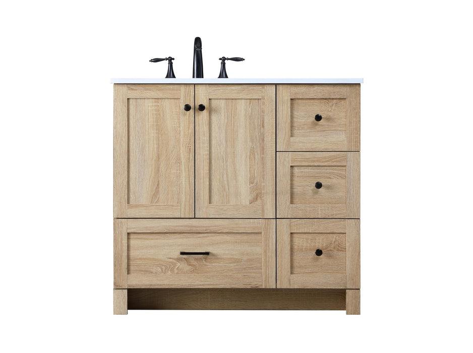 Elegant Lighting VF2836MW Single Bathroom Vanity, Mango Wood