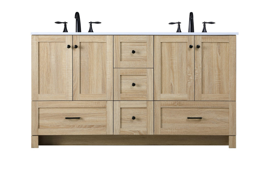 Elegant Lighting VF2860DMW Double Bathroom Vanity, Mango Wood