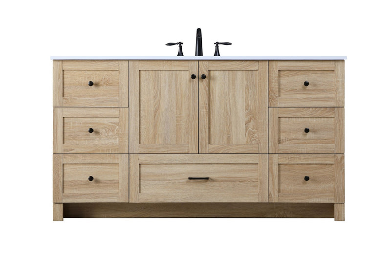 Elegant Lighting VF2860MW Single Bathroom Vanity, Mango Wood