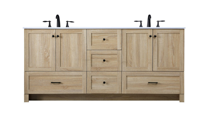 Elegant Lighting VF2872DMW Double Bathroom Vanity, Mango Wood