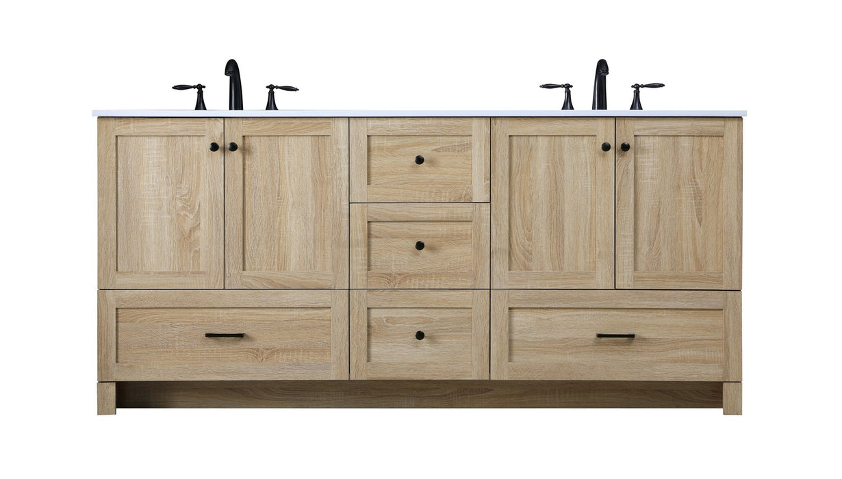 Elegant Lighting VF2872DMW Double Bathroom Vanity, Mango Wood