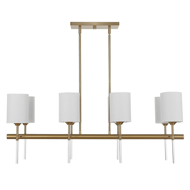 Uttermost 21388 Eight Light Linear Chandelier, Warm Brass