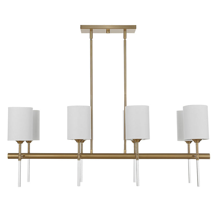 Uttermost 21388 Eight Light Linear Chandelier, Warm Brass