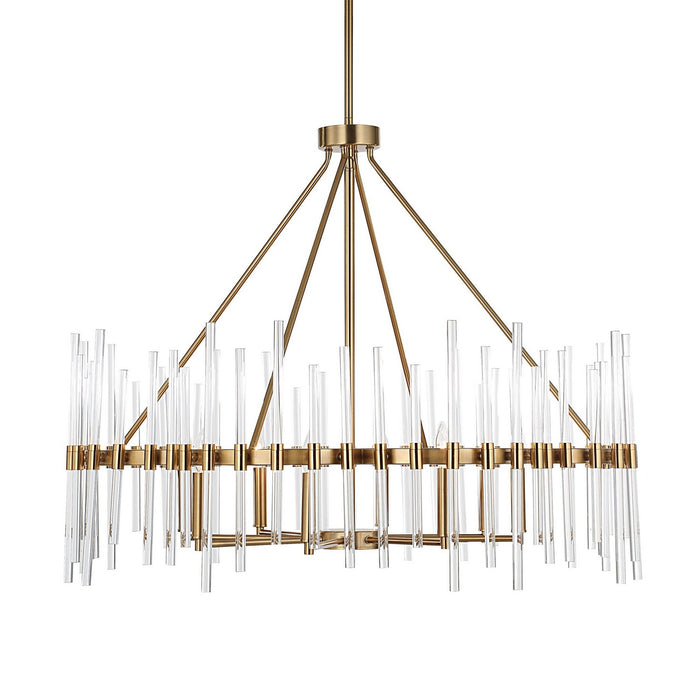Uttermost 21389 Eight Light Chandelier, Warm Brass