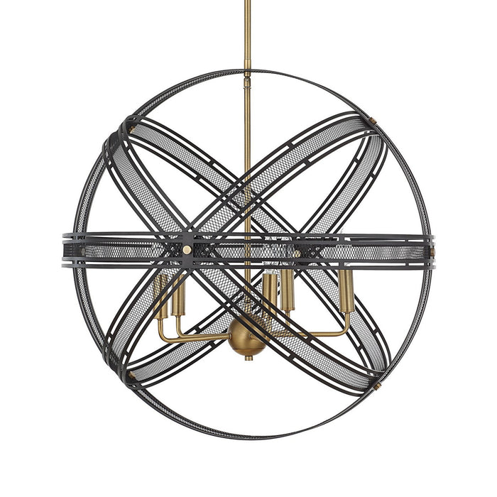 Uttermost 21606 Five Light Pendant, Bronze And Antique Brass
