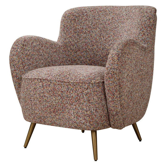 Uttermost 23858 Accent Chair, Brushed Brass