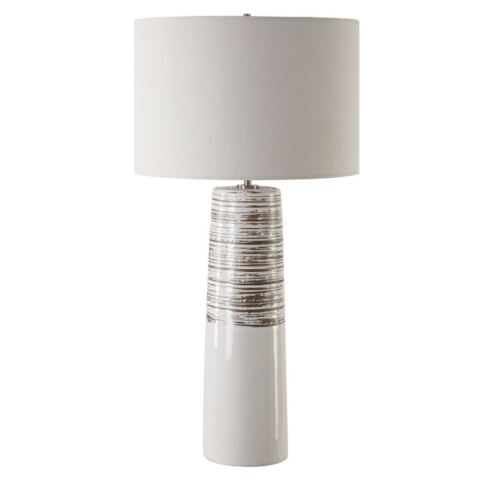 Uttermost 30426 One Light Table Lamp, Brushed Plated Nickel