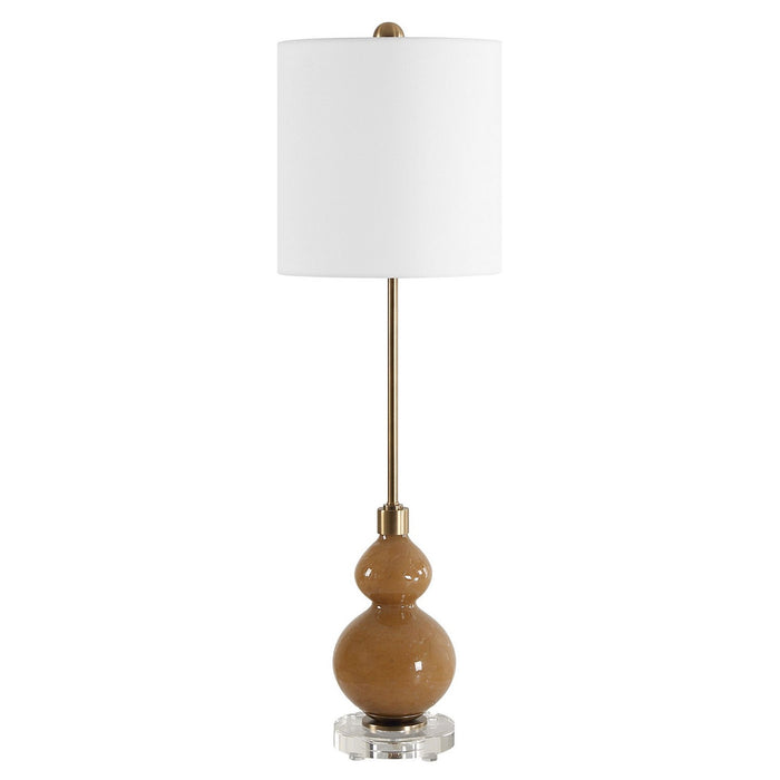 Uttermost 30431-1 One Light Buffet Lamp, Brushed Antique Brass