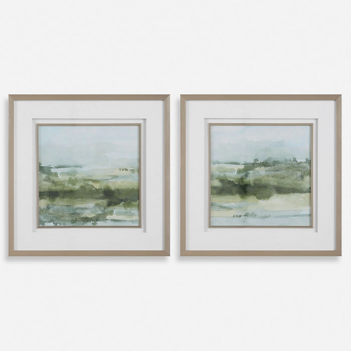 Uttermost 32356 Landscape Prints Set/2, Brushed Champagne Gold