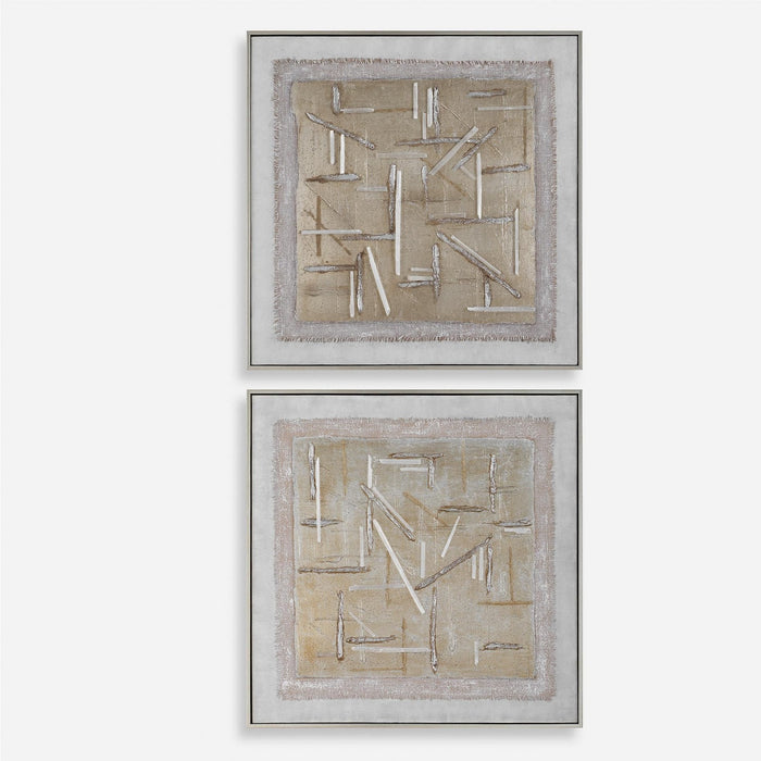 Uttermost 32357 Canvases Set/2, Brushed Champagne Gold