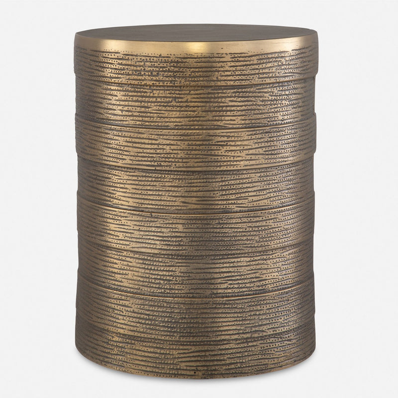 Uttermost 50015 Accent Table, Antique Brass