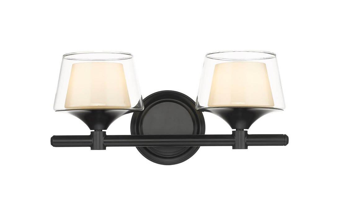 Innovations 311-2W-BK-CLW Two Light Bath Vanity, Black