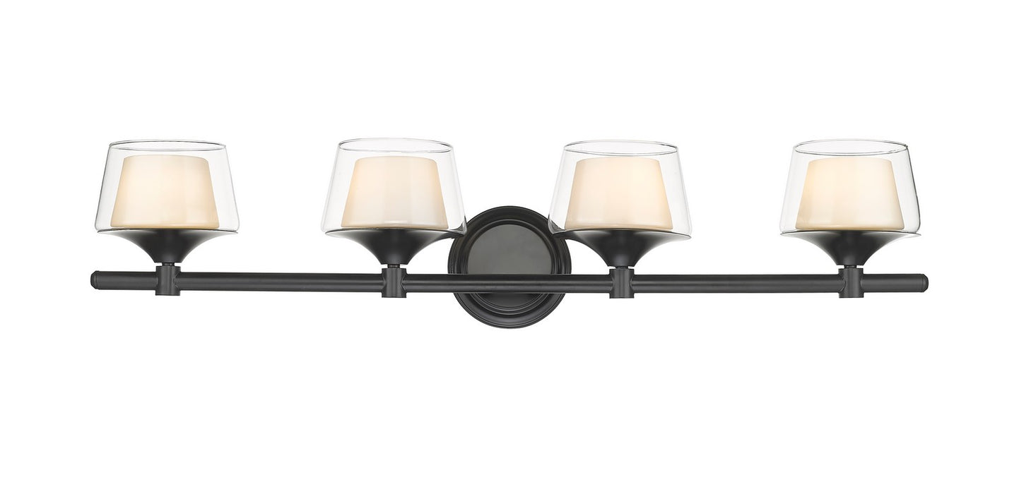 Innovations 311-4W-BK-CLW Four Light Bath Vanity, Black