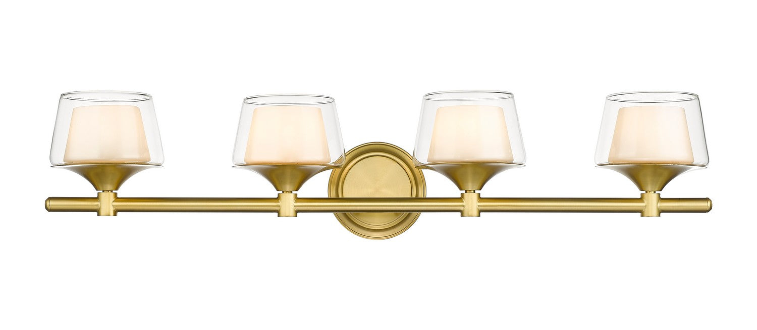 Innovations 311-4W-SG-CLW Four Light Bath Vanity, Satin Gold