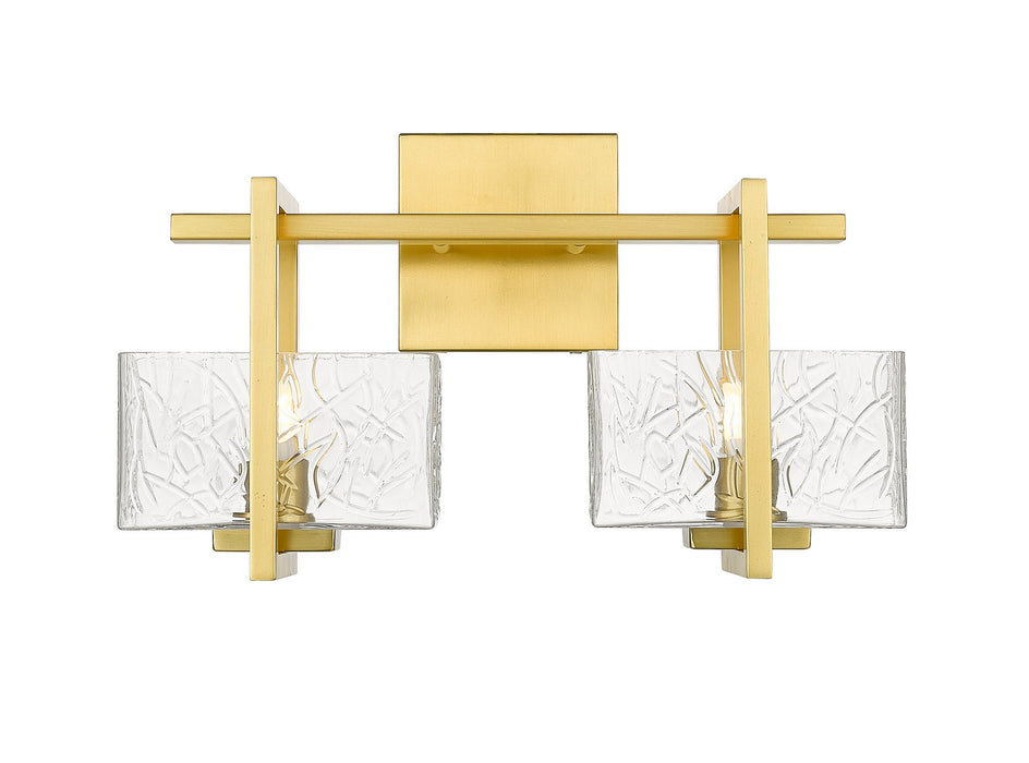 Innovations 312-2W-SG-CL Two Light Bath Vanity, Satin Gold