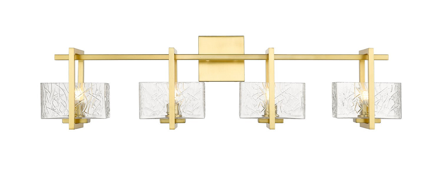 Innovations 312-4W-SG-CL Four Light Bath Vanity, Satin Gold