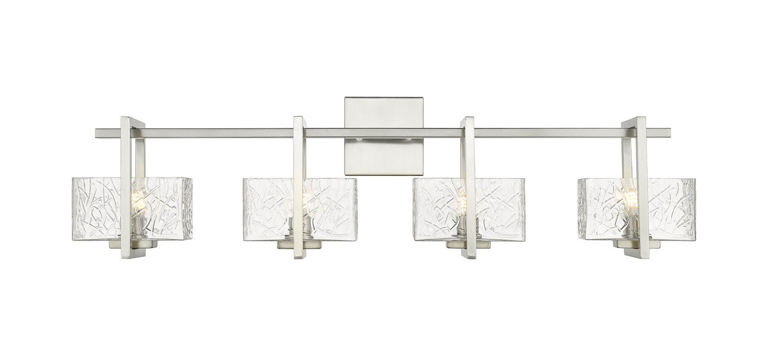 Innovations 312-4W-SN-CL Four Light Bath Vanity, Satin Nickel